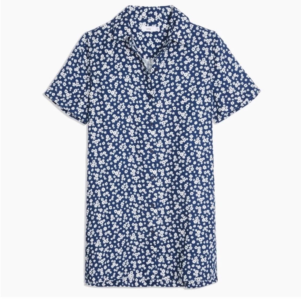 Linen Floral Button Down Shirt Tunic by Onia - Sz XL